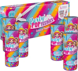 – Party Pack – 6 Surprise Popper Bundle with Confetti, Collectible Mini Dolls and Accessories, for Ages 4 and Up (Styles Vary)