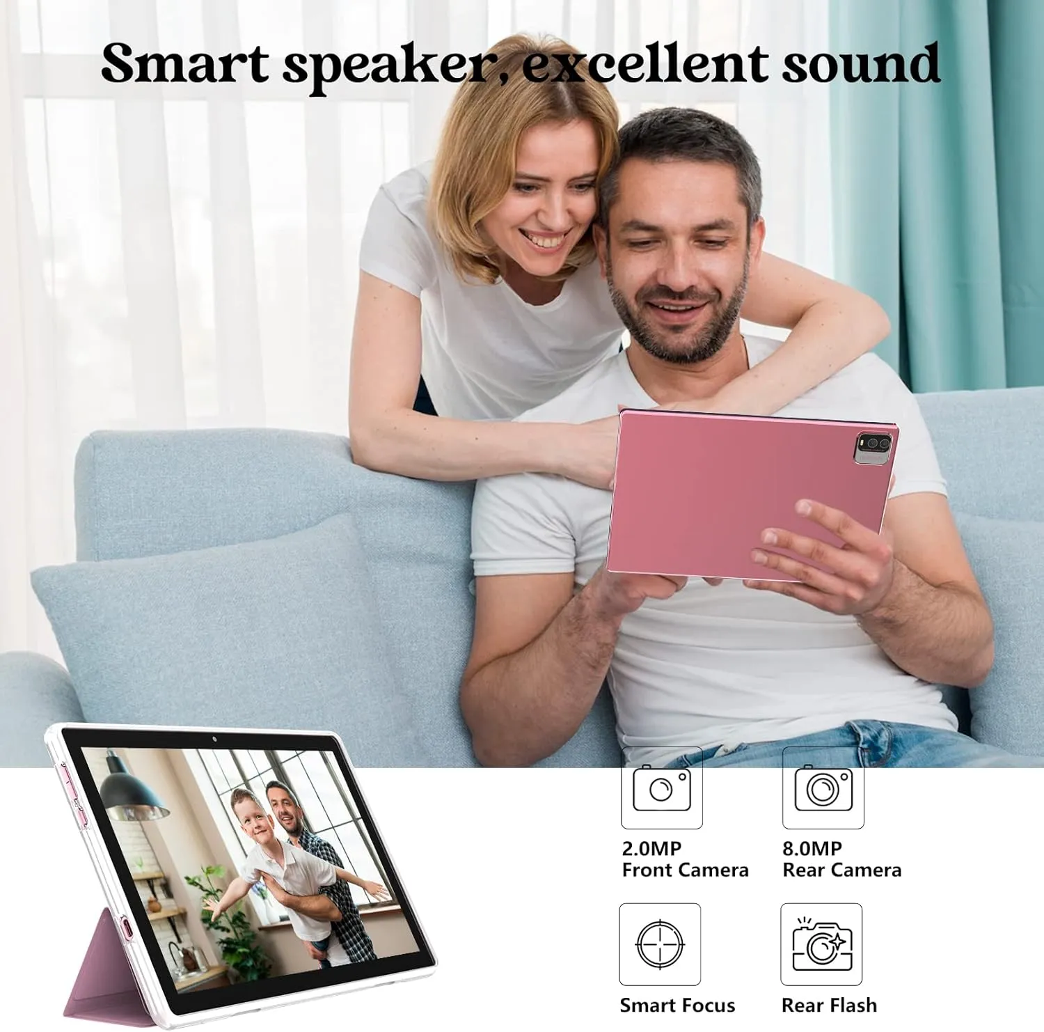 10 Inch Android 14 Tablet 2 in 1 With Keyboard - 64GB 8GB RAM, 10.1" Display, 8MP Camera, 6000mAh Battery - Includes Keyboard, Mouse, Case, Stylus Pen - Wifi-6, Bluetooth - Pink/Girl PC