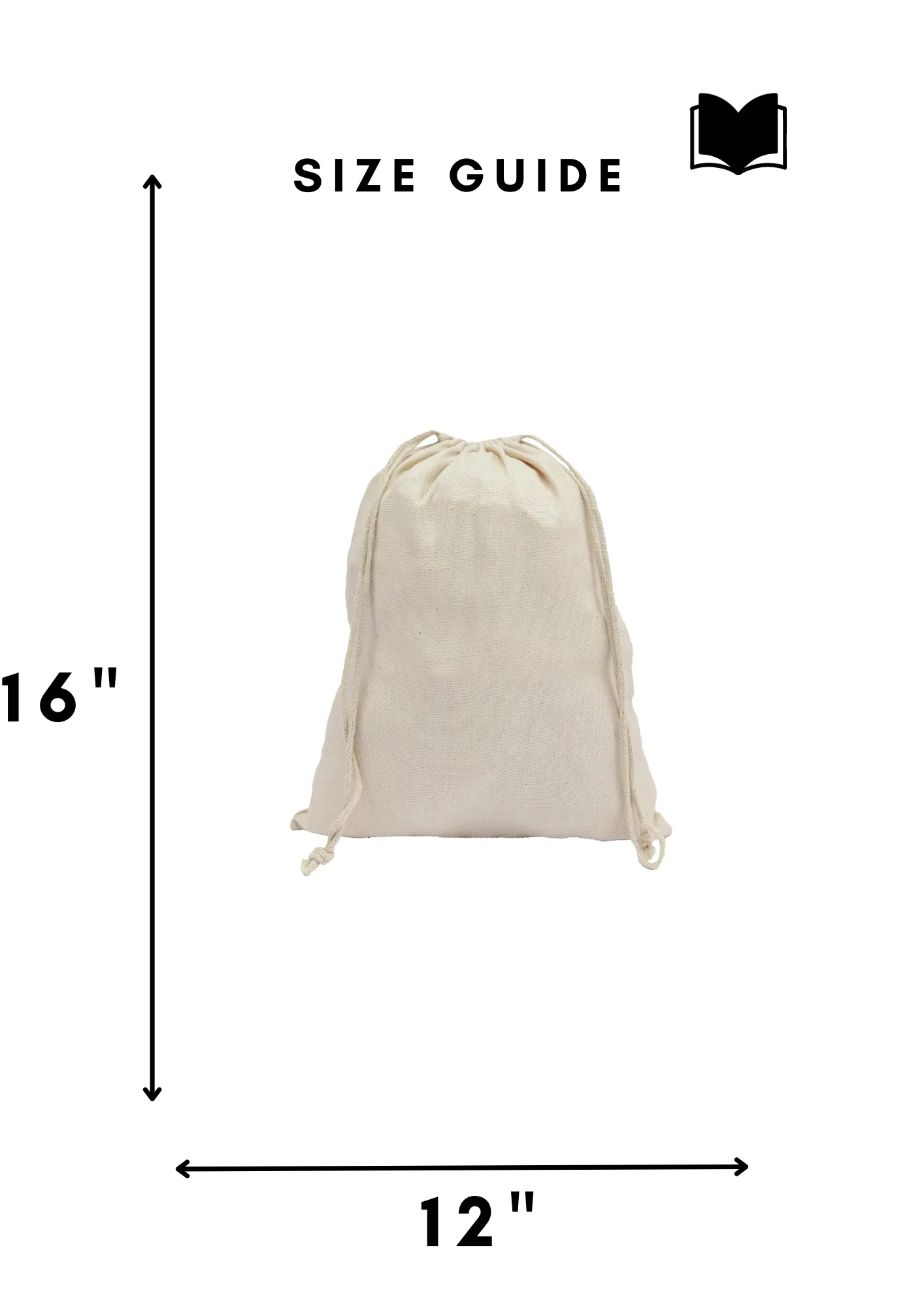 100% Cotton Canvas Double Drawstring Pouch for everyday use Pack of (12 x 16   8 x 10 Inches)