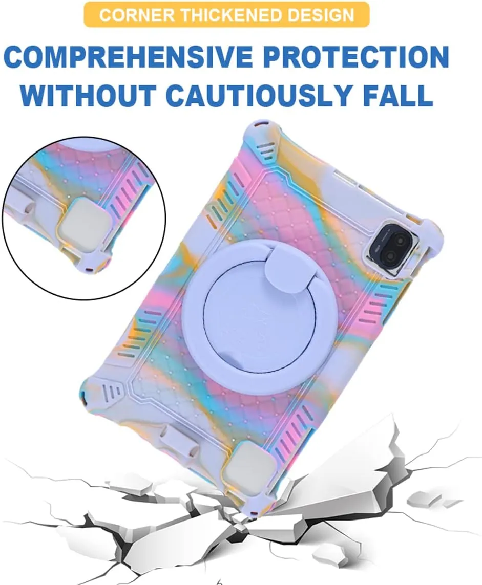 10.36 Inch Tablet Case for TECLAST P25T, VASTKING KingPad M10, TCL 10 TABMAX WiFi, OPPO Pad Air, DOOGEE T20, Headwolf Wpad1, UMIDIGI A11 Tablet PC, 360° Rotating Stand/Shoulder Strap, Dark Blue