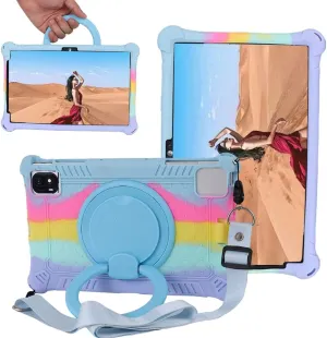10.36 Inch Tablet Case for TECLAST P25T, VASTKING KingPad M10, TCL 10 TABMAX WiFi, OPPO Pad Air, DOOGEE T20, Headwolf Wpad1, UMIDIGI A11 Tablet PC,360° Rotating Stand/Shoulder Strap,Blue Purple