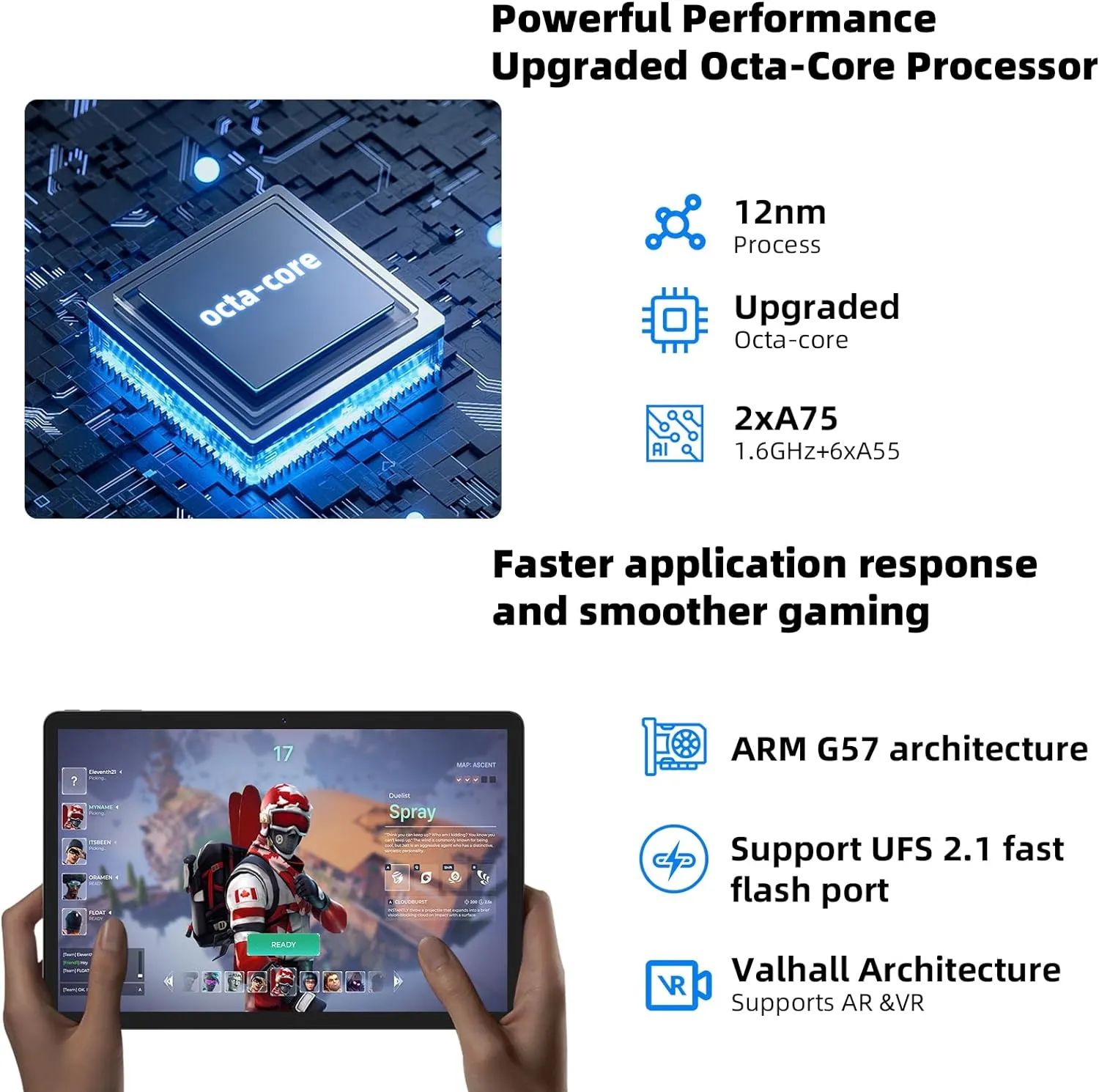 11 Inch Tablet Android 14 Tablets, 2024 GMS Certified, Octa Core Tablet PC with case12GB RAM 128GB ROM 1TB Expand, 8000mAh, Fast Charging, 5GWiFi, BT5.0, FM, GPS (Black-1)