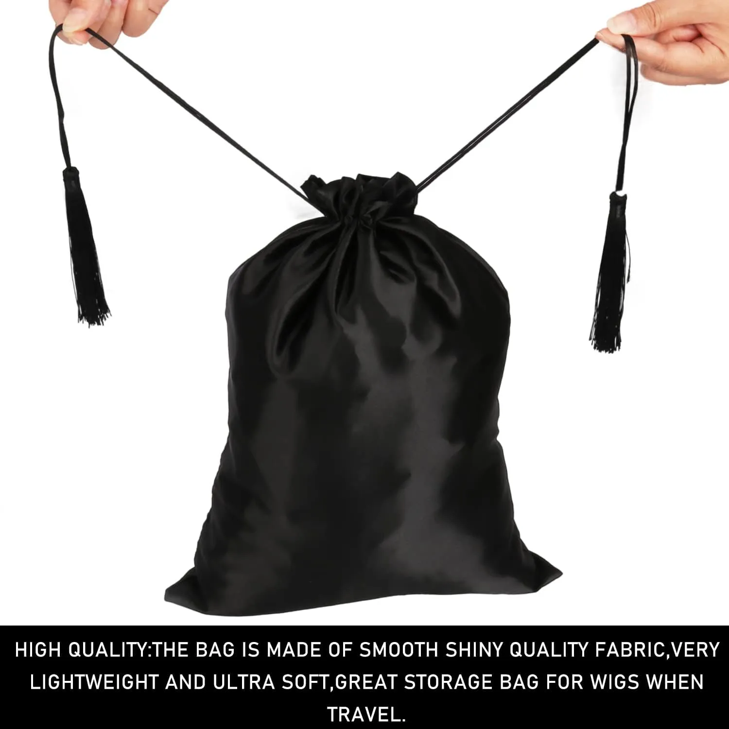12 Pcs Large Silk Satin Bags Hair Storage Bag With Drawstring Tassel for Packaging Wigs-Bundles-Hair Extensions and Hair Tools 11.8x15.7Inch Multipurpose Large Bags