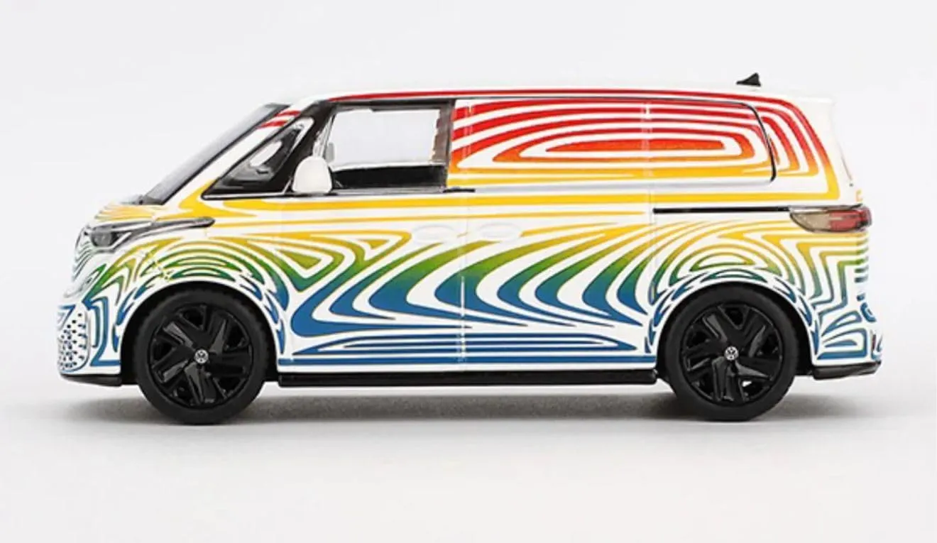 1:64 Scale Diecast Model Car Compatible with Mini GT VW Volkswagen ID. Buzz Prototype “Rainbow” Limited Edition MGT00899