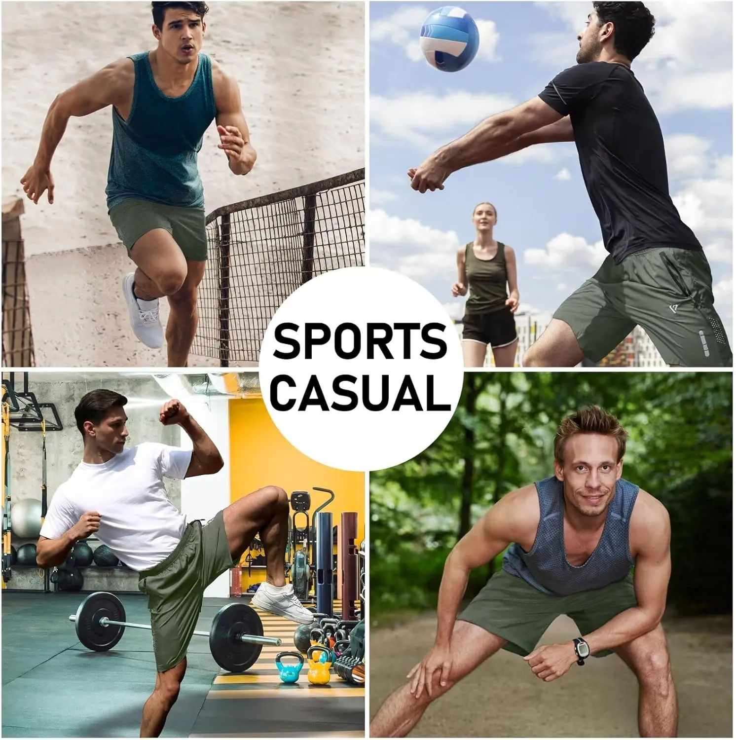 2 Pack Mens Athletic Shorts Quick Dry 7 Inch Running Shorts Breathable Mesh Gym Workout Shorts with Zipper Pockets