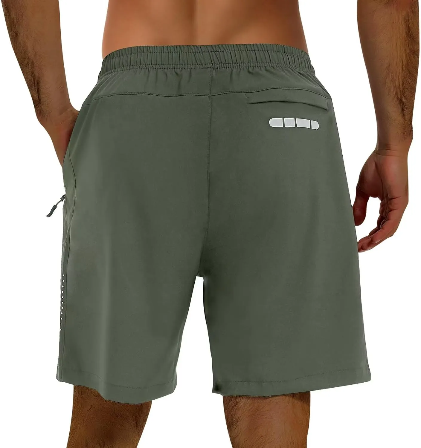 2 Pack Mens Athletic Shorts Quick Dry 7 Inch Running Shorts Breathable Mesh Gym Workout Shorts with Zipper Pockets