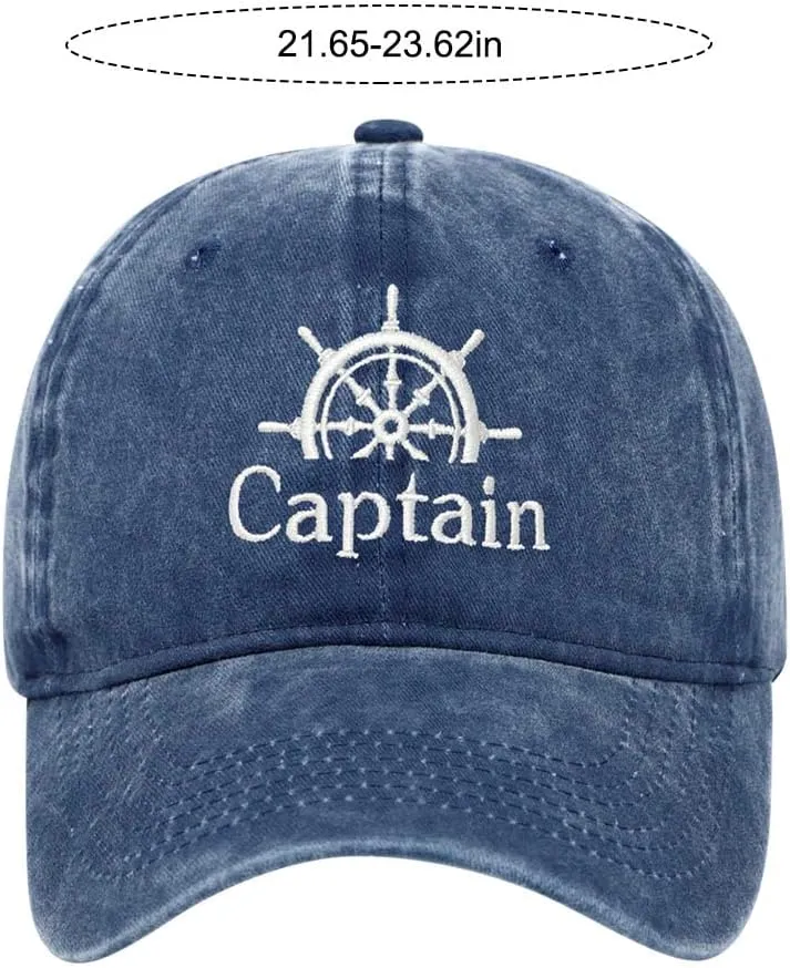 2 Pcs Captain Hat and First Mate Hat Set Matching Skipper Boating Baseball Caps Nautical Marine Sailor Embroidered Hat