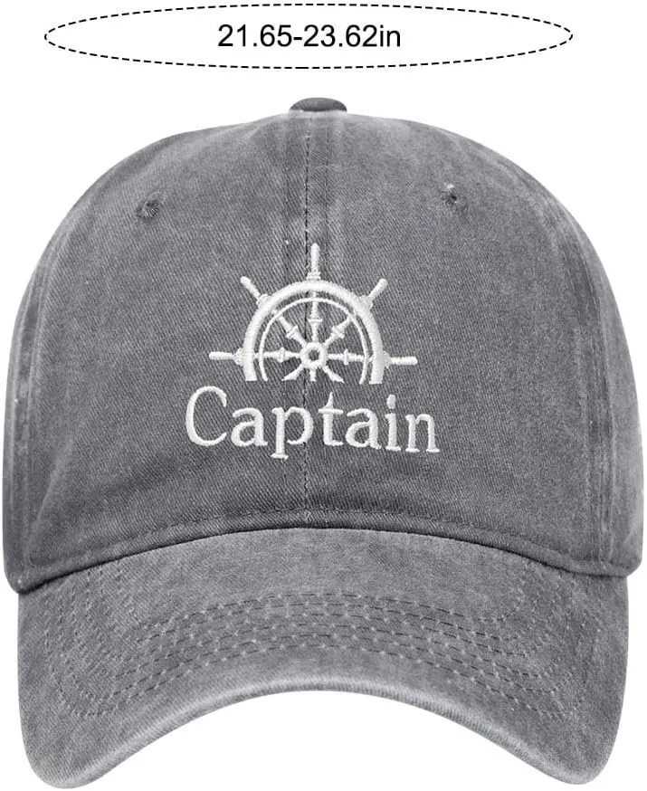 2 Pcs Captain Hat and First Mate Hat Set Matching Skipper Boating Baseball Caps Nautical Marine Sailor Embroidered Hat