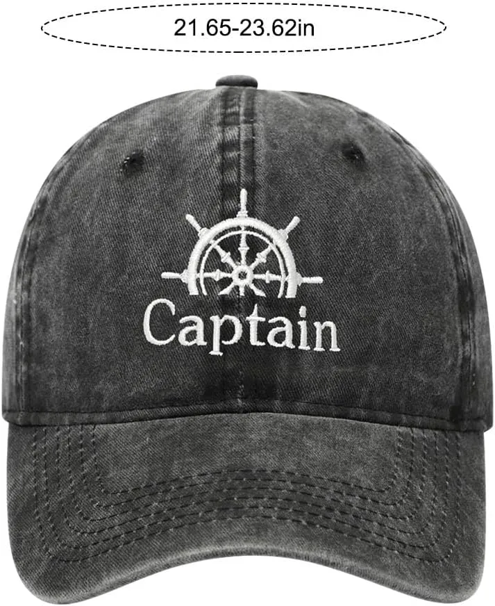 2 Pcs Captain Hat and First Mate Hat Set Matching Skipper Boating Baseball Caps Nautical Marine Sailor Embroidered Hat
