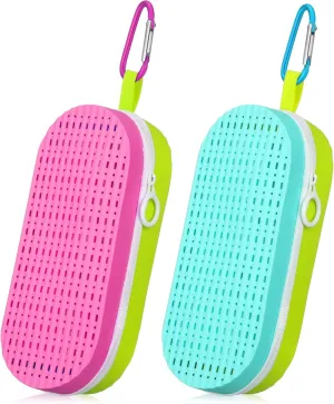 2 Pcs Swim Goggle Case for Swimming with Hole Zipper Clip Silicone Cases for Goggle Gift