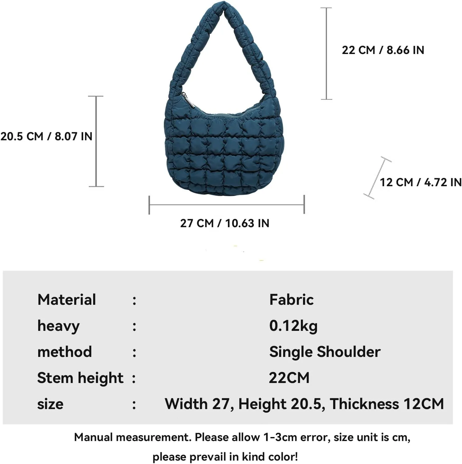 2025 Puff Mini Shoulder Bag for Women - Lightweight Quilted Tote with Zipper, Stylish Casual Travel Handbag