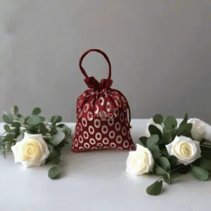 20x24 CM Design Potli Bag  | Maroon Colour | Pack Of 10