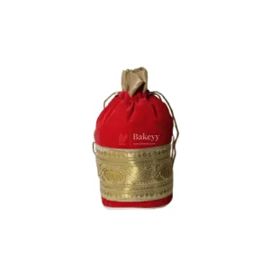 20x24 CM Design Potli Bag  |  Red colour | Pack Of 10