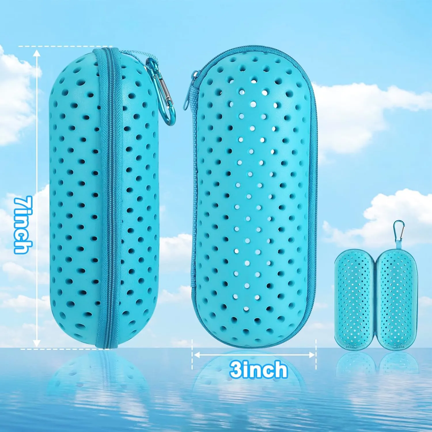 2PC Swim Goggle Case For Swimming Goggles,Silicone Protective Cases with Drain Hole for Goggles,Multiple Colors Goggles