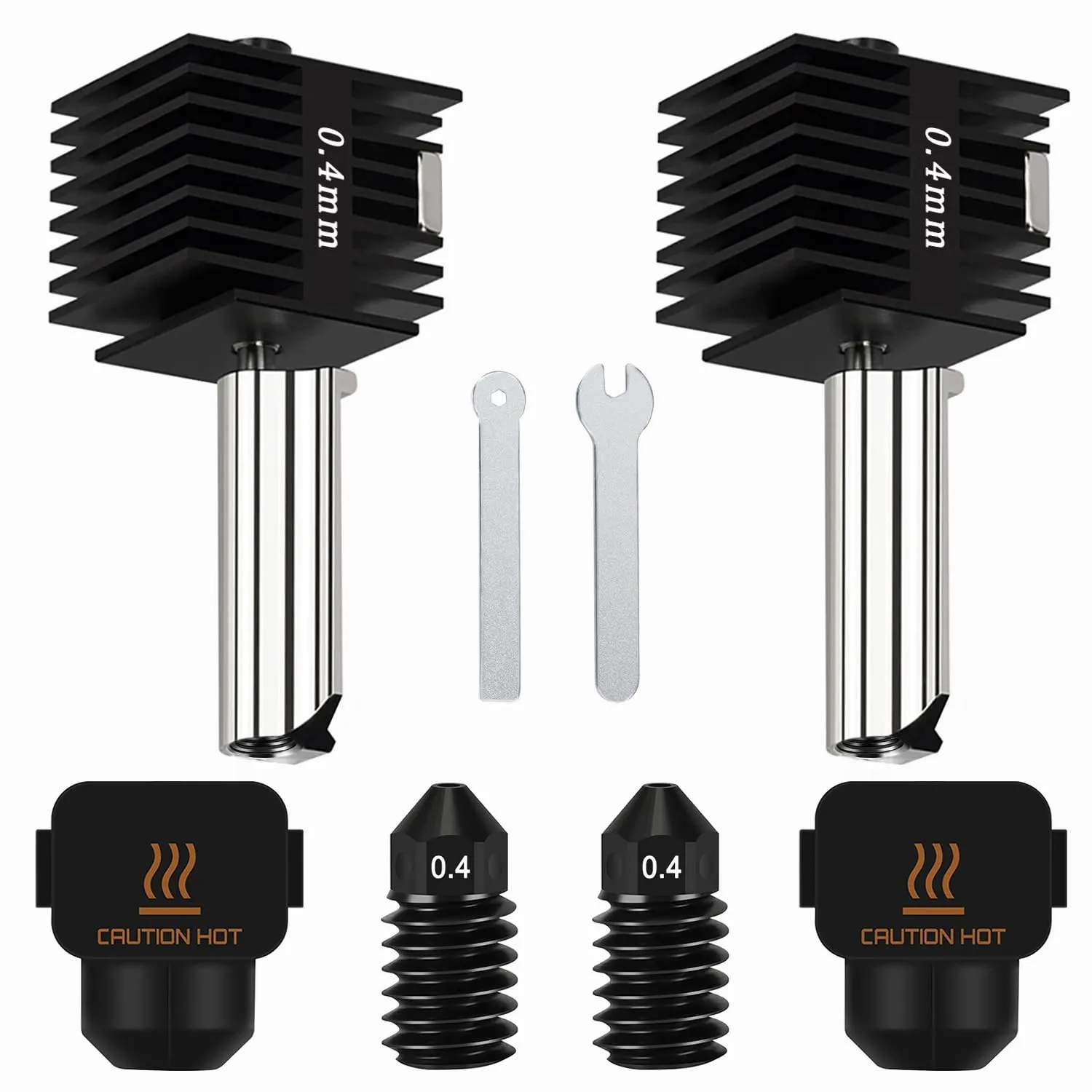 2PCS 0.4mm Hotend Kit for Bambu Lab A1/A1 Mini, 3D Printer Parts Replacement Print Head for Bambu Lab A1/A1 Mini 3D Printer