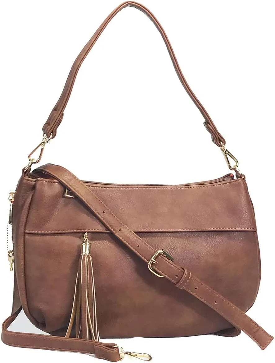3 Compartments Tassel Locking CCW purse Small Locking Concealed Carry Crossbody Bag