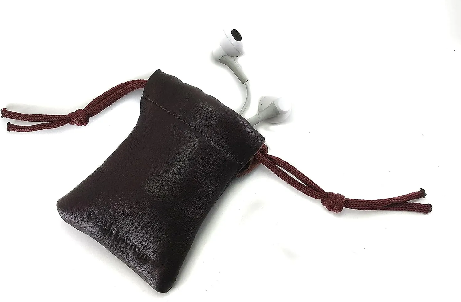 3 Pack Chalk Factory Lambskin Leather Drawstrings Pouch: Brown, 11.5cm X 11.5cm…