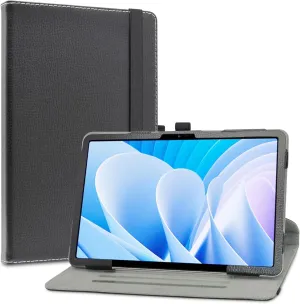 360 Degree Rotation Stand PU Cover for DOOGEE T30 Pro/Ultra, T30s, T35, T40 11" Tablet, Black