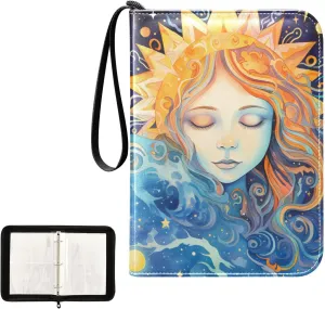 4 Pockets Trading Card Album Holder Book Folder Sports Card Binder Character 2 400 Double Side Pockets for 3 Ring Binder Zipper