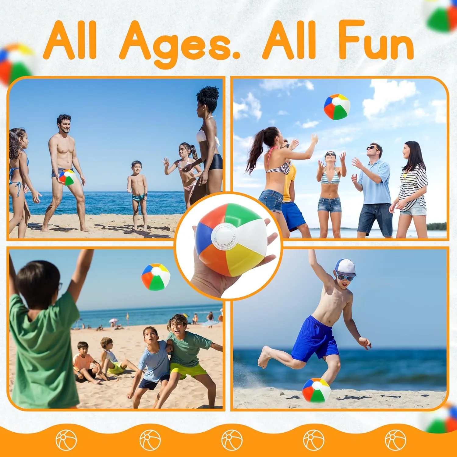 4E's Novelty Mini Beach Balls Bulk Pack - 28/50/100 Pcs - Summer Pool Party Favors for Kids, Inflatable Pool Toys, Hawaiian Luau Party Decorations Goodie Bag Fillers