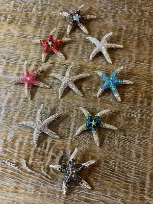 6cm Starfish Rhinestone Brooch Pin, 9 colours, Gold, Silver, Multicolour, FAN Design, Gift, Accessory, FAN Design