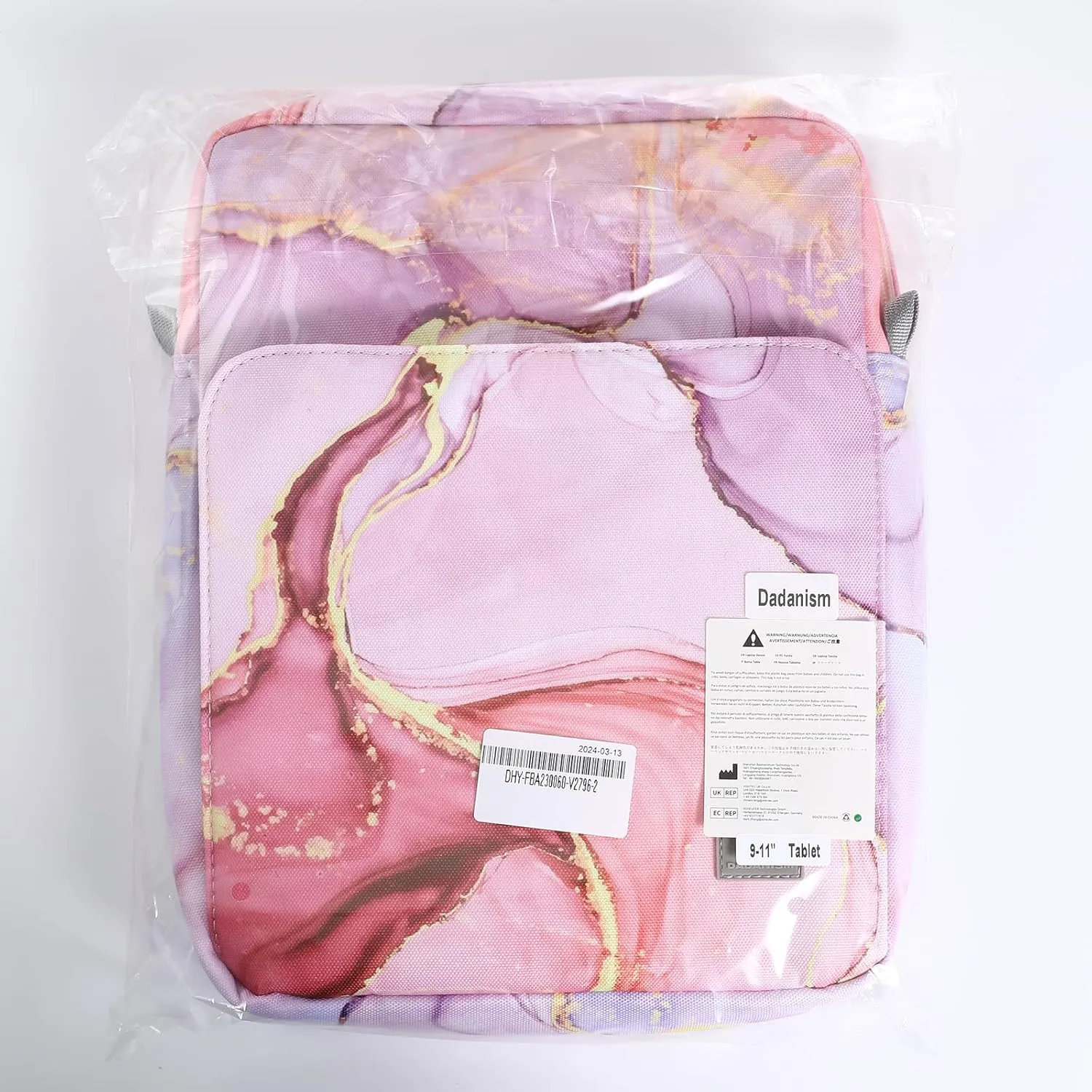 9-11 Inch Tablet Sleeve Bag Carrying Case with Shoulder Strap for iPad 10th Gen 10.9", iPad (A16) 11", iPad 9/8/7th 10.2", iPad Air/Pro 11", iPad Air 5/4, Galaxy Tab A9  Plus 11", Cloudy Pink