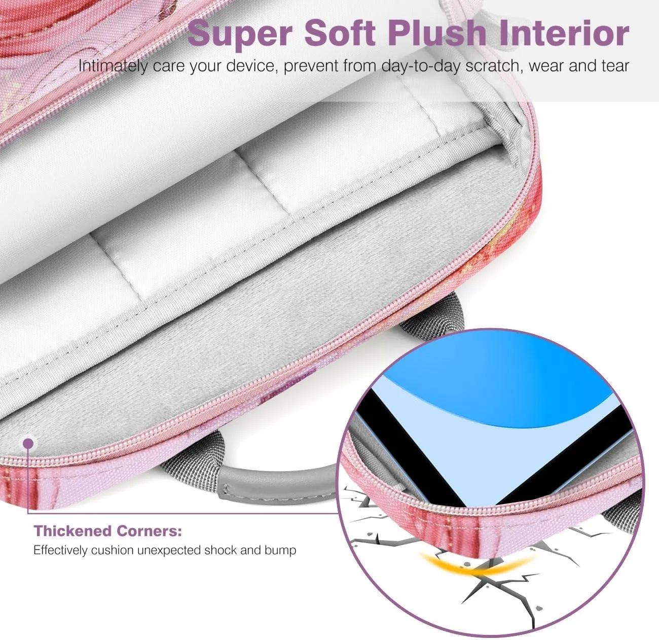 9-11 Inch Tablet Sleeve Bag Carrying Case with Shoulder Strap for iPad 10th Gen 10.9", iPad (A16) 11", iPad 9/8/7th 10.2", iPad Air/Pro 11", iPad Air 5/4, Galaxy Tab A9  Plus 11", Cloudy Pink