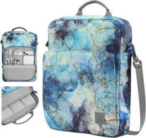 9-11 Inch Tablet Sleeve Bag Carrying Case with Shoulder Strap for iPad 10th Gen 10.9", iPad (A16) 11", iPad 9/8/7th 10.2", iPad Air/Pro 11", iPad Air 5/4, Galaxy Tab A9  Plus 11", Marble Blue
