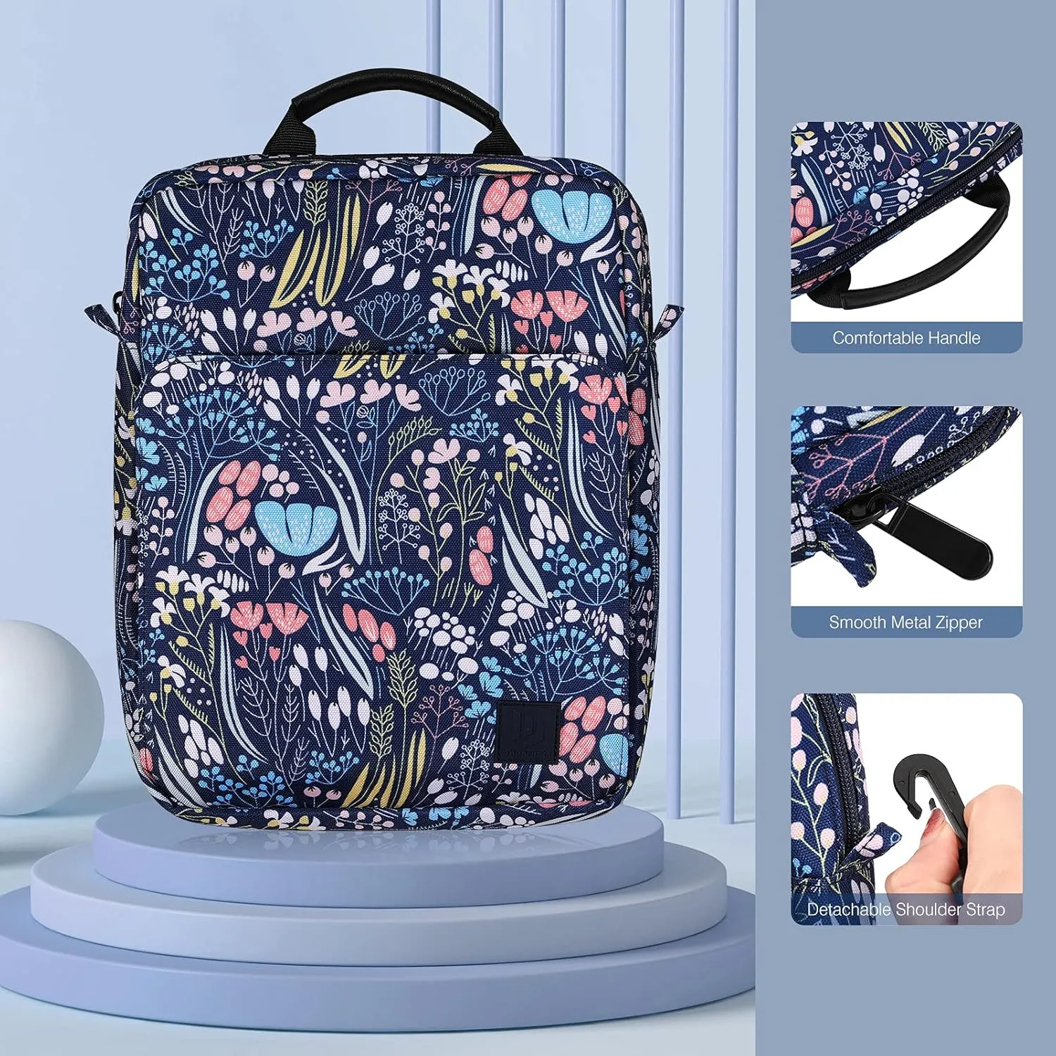 9-11 Inch Tablet Sleeve Bag Carrying Case with Shoulder Strap for iPad 10th Gen 10.9", iPad (A16) 11", iPad 9/8/7th 10.2", iPad Air/Pro 11", iPad Air 5/4, Galaxy Tab A9  Plus 11", Night Blue
