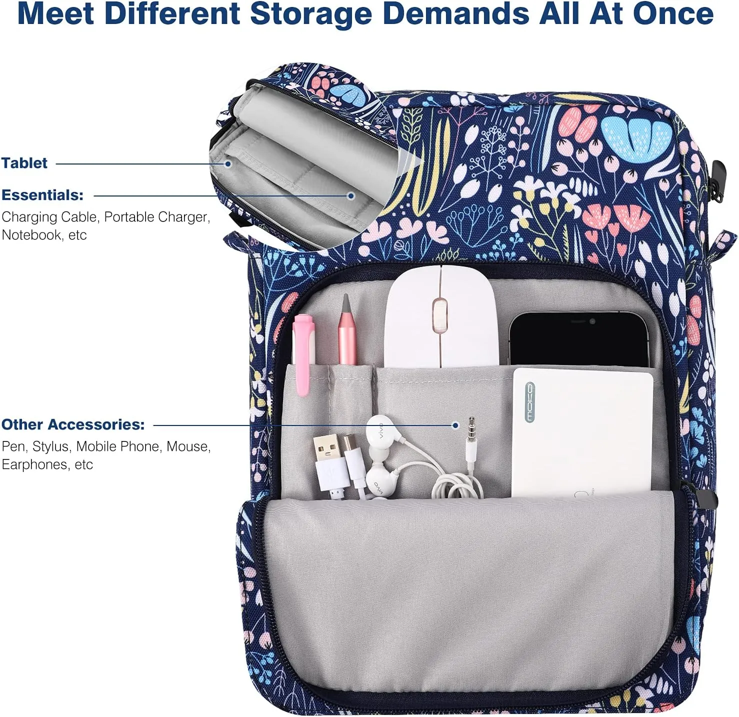 9-11 Inch Tablet Sleeve Bag Carrying Case with Shoulder Strap for iPad 10th Gen 10.9", iPad (A16) 11", iPad 9/8/7th 10.2", iPad Air/Pro 11", iPad Air 5/4, Galaxy Tab A9  Plus 11", Night Blue