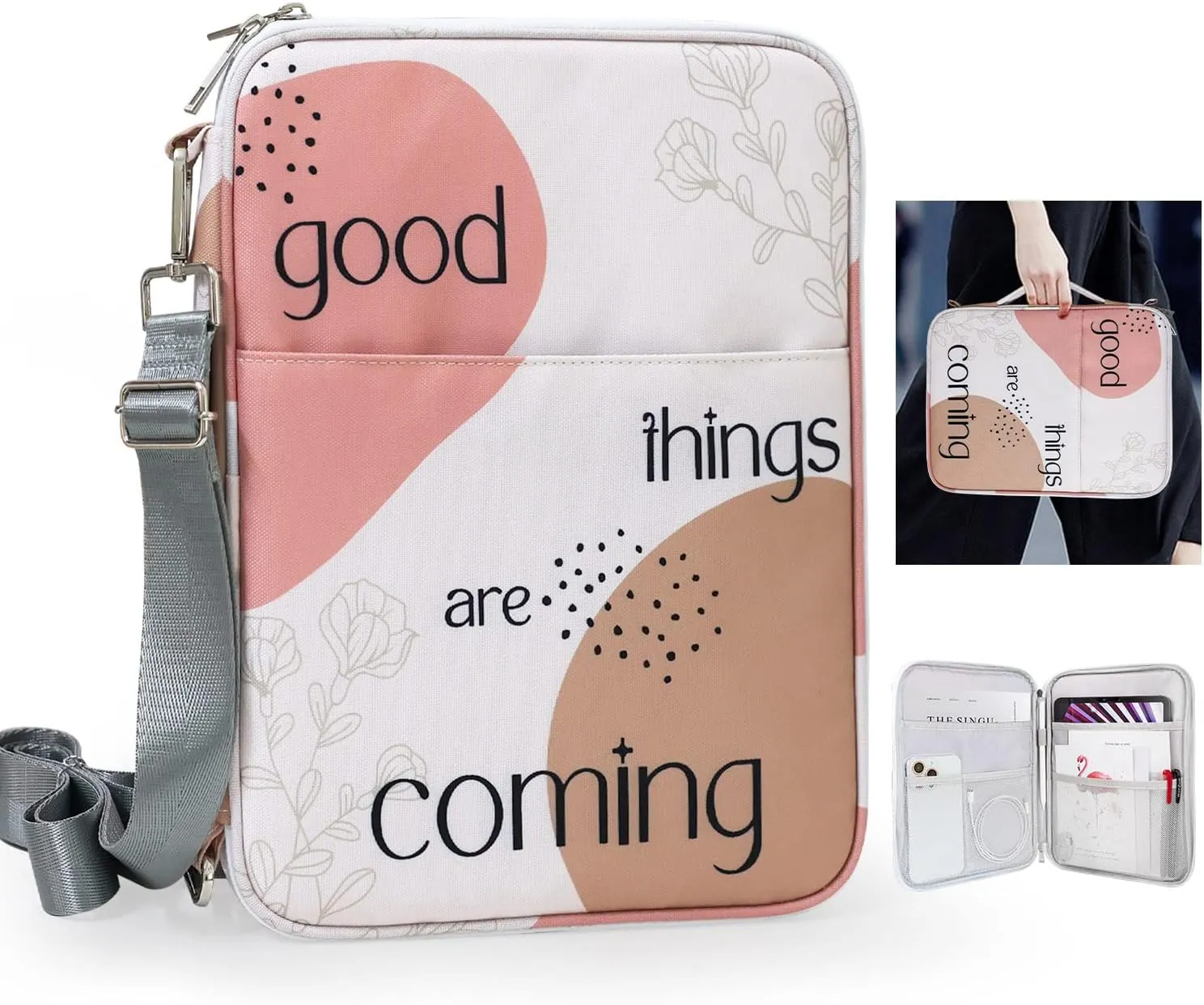 9-11 Inch Tablet Sleeve Bag Case for iPad Pro 11 M4/ Air 11" M2 2024, Air 5 4, iPad 10th/ 9th Gen, Tablet Carrier Organizer with Carrying Handle Shoulder Strap Pouch for Travel