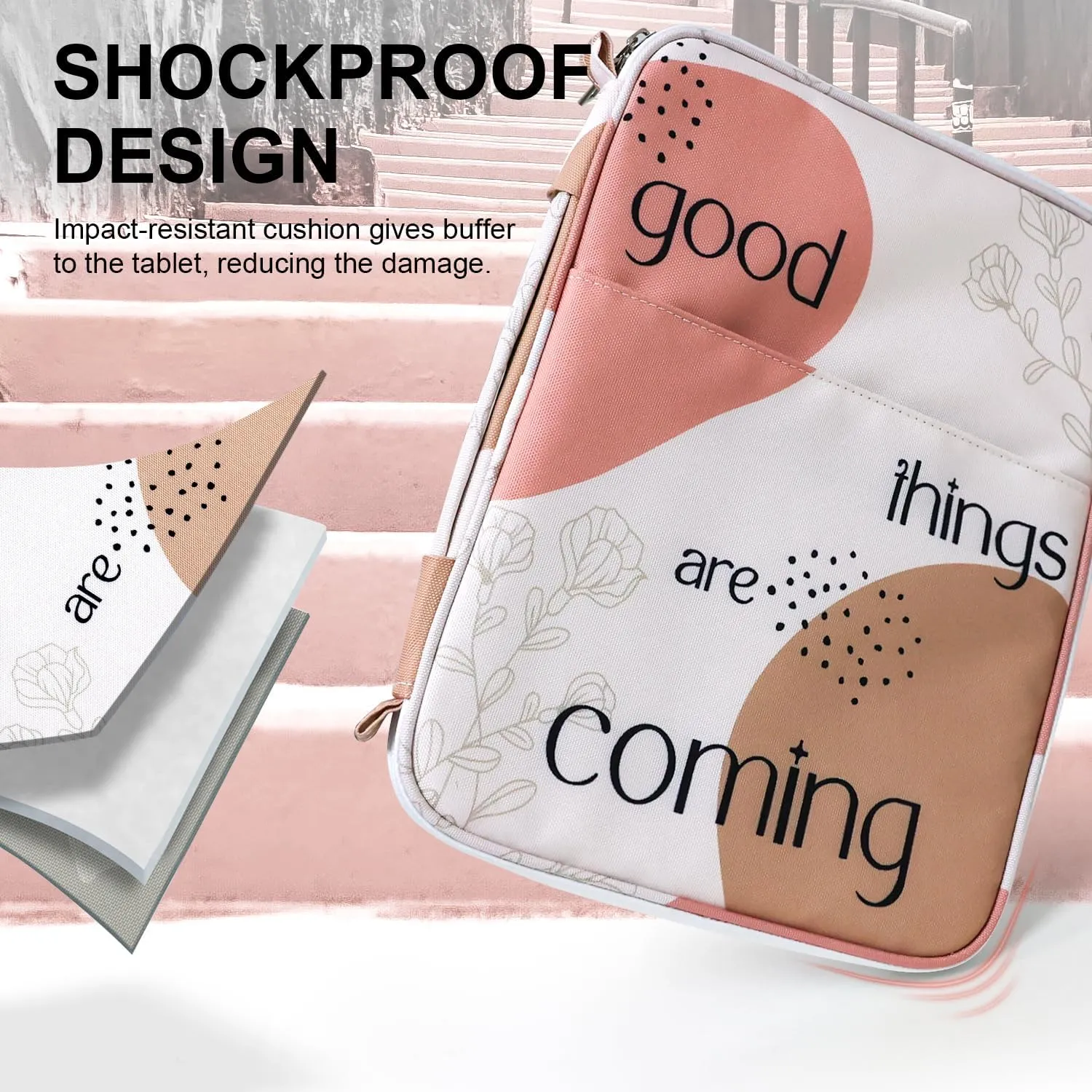 9-11 Inch Tablet Sleeve Bag Case for iPad Pro 11 M4/ Air 11" M2 2024, Air 5 4, iPad 10th/ 9th Gen, Tablet Carrier Organizer with Carrying Handle Shoulder Strap Pouch for Travel