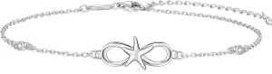 925 Sterling Silver Infinity Cross Anklet/Rose/Stethoscope/Starfish Dainty Anklet Adjustable Plus Size Large Bracelet Gift for Women Girls Birthday Christmas Gifts