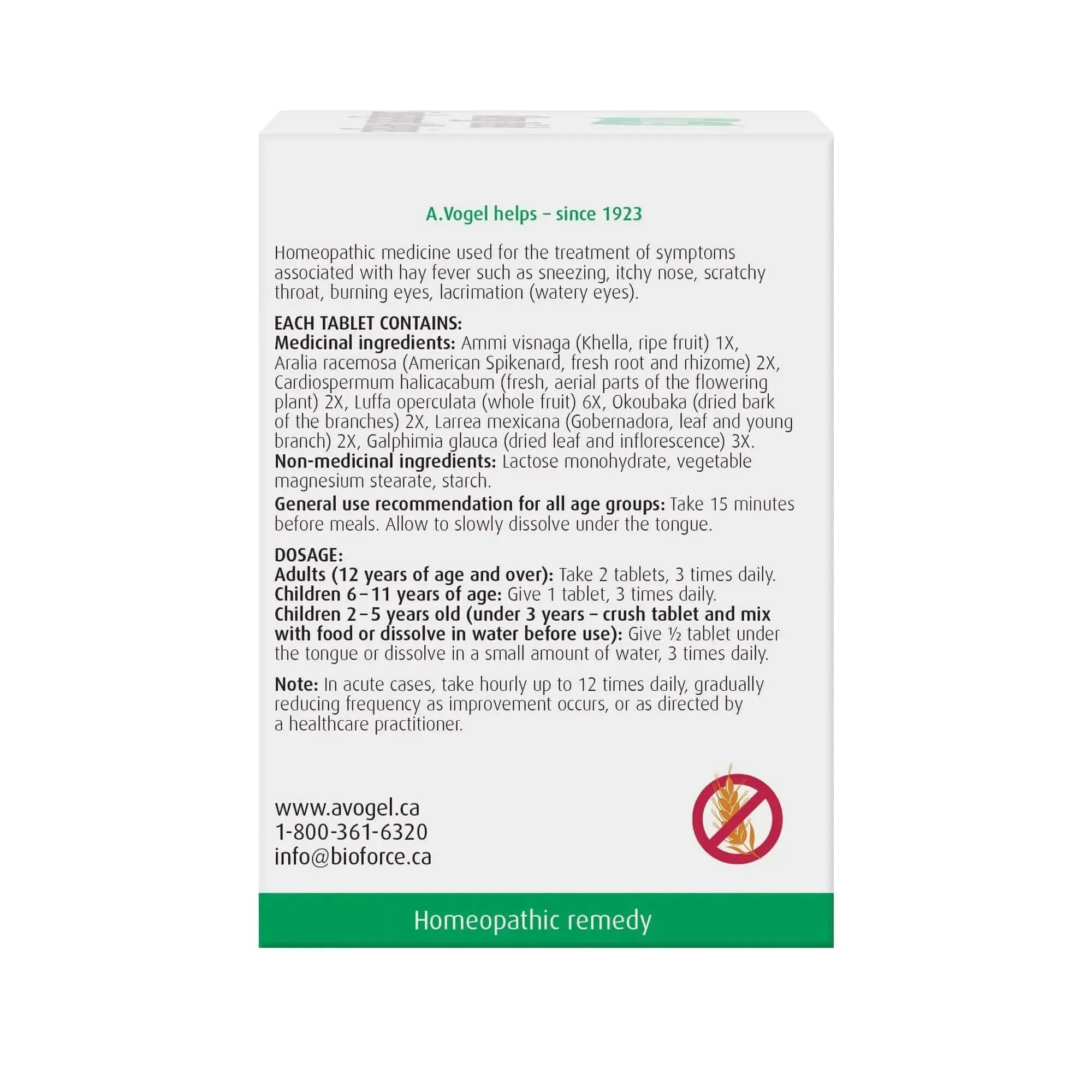 A. Vogel Allergy Relief - Hay Fever Symptoms Non-drowsy 120 Tablets