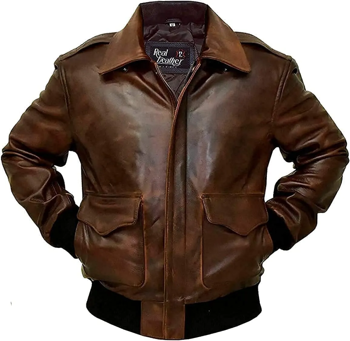 A2 Aviator Flying Tiger WWII Flight Aviator Bomber Jacket in Real Leather for Men | B3 Bomber leather jacket