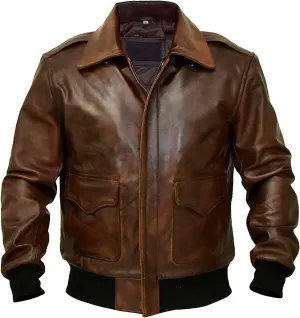 A2 Aviator Flying Tiger WWII Flight Aviator Bomber Jacket in Real Leather for Men | B3 Bomber leather jacket