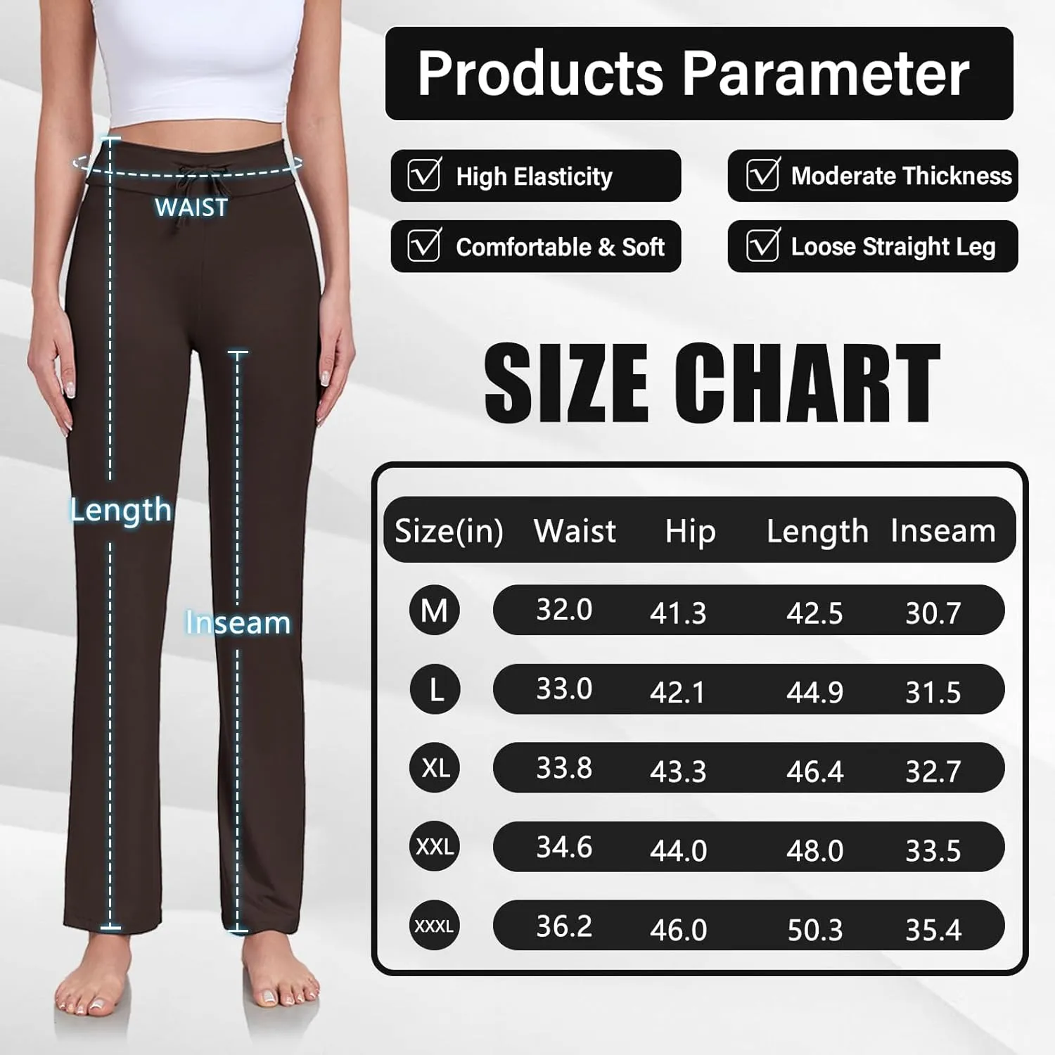 ADANIKI Women's Long Modal Comfy Drawstring Trousers Loose Straight-Leg for Yoga Running Sporting