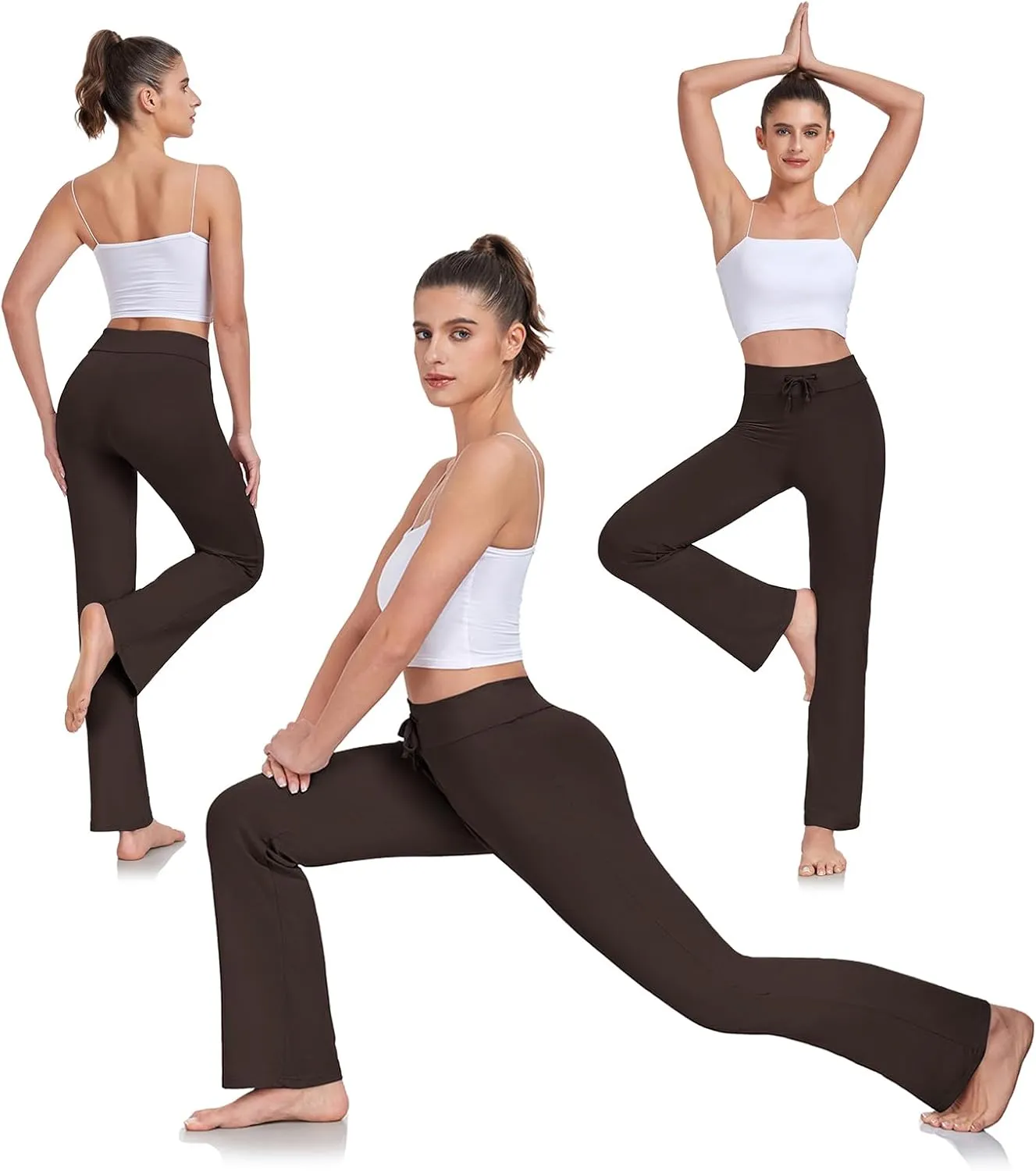 ADANIKI Women's Long Modal Comfy Drawstring Trousers Loose Straight-Leg for Yoga Running Sporting