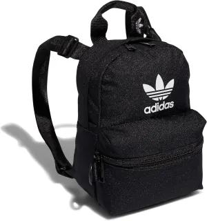 adidas Originals Trefoil 2.0 Mini Backpack Small Travel Bag, Black/White, One Size