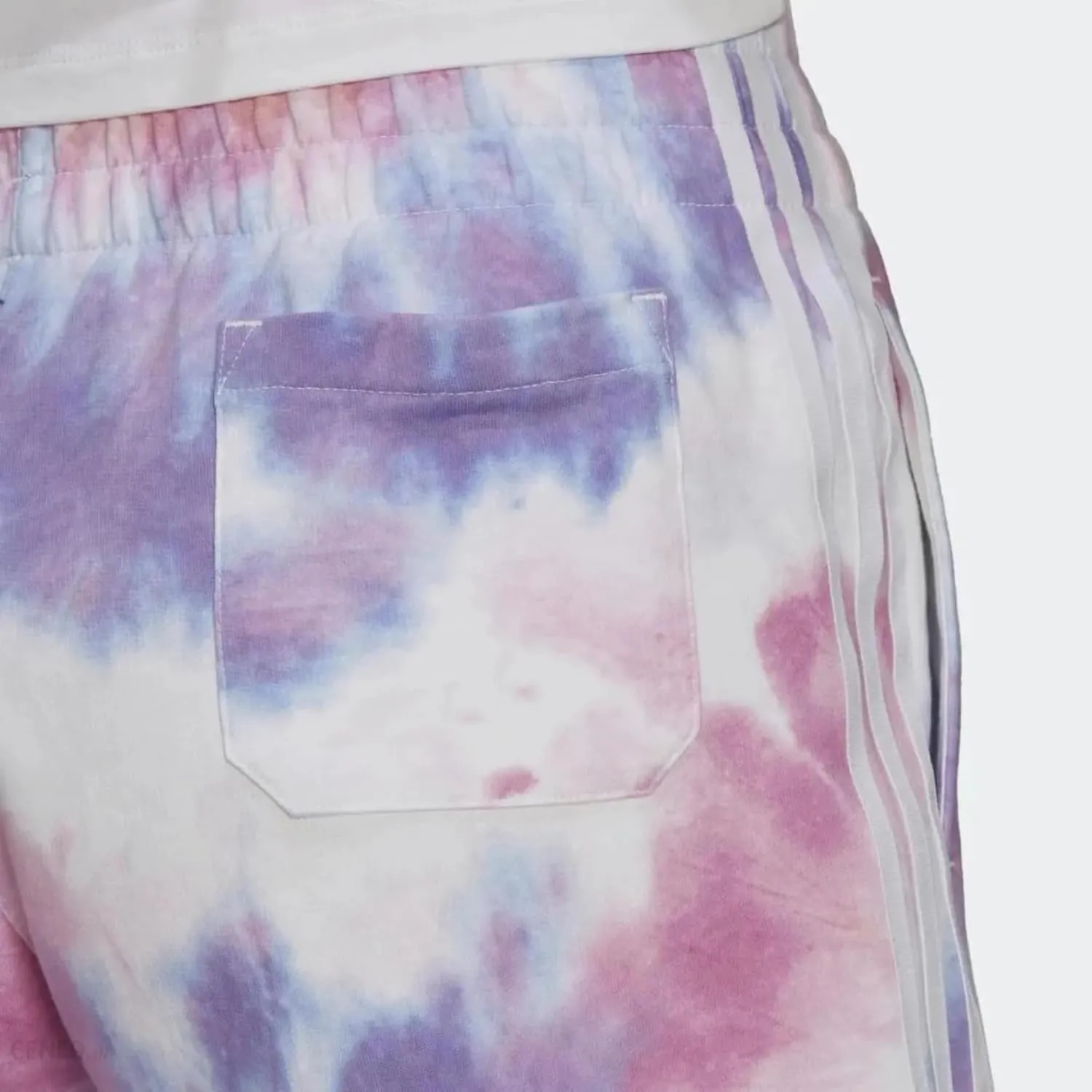 Adidas Women's Tie Dye 3 Stripes Shorts, Multicolor