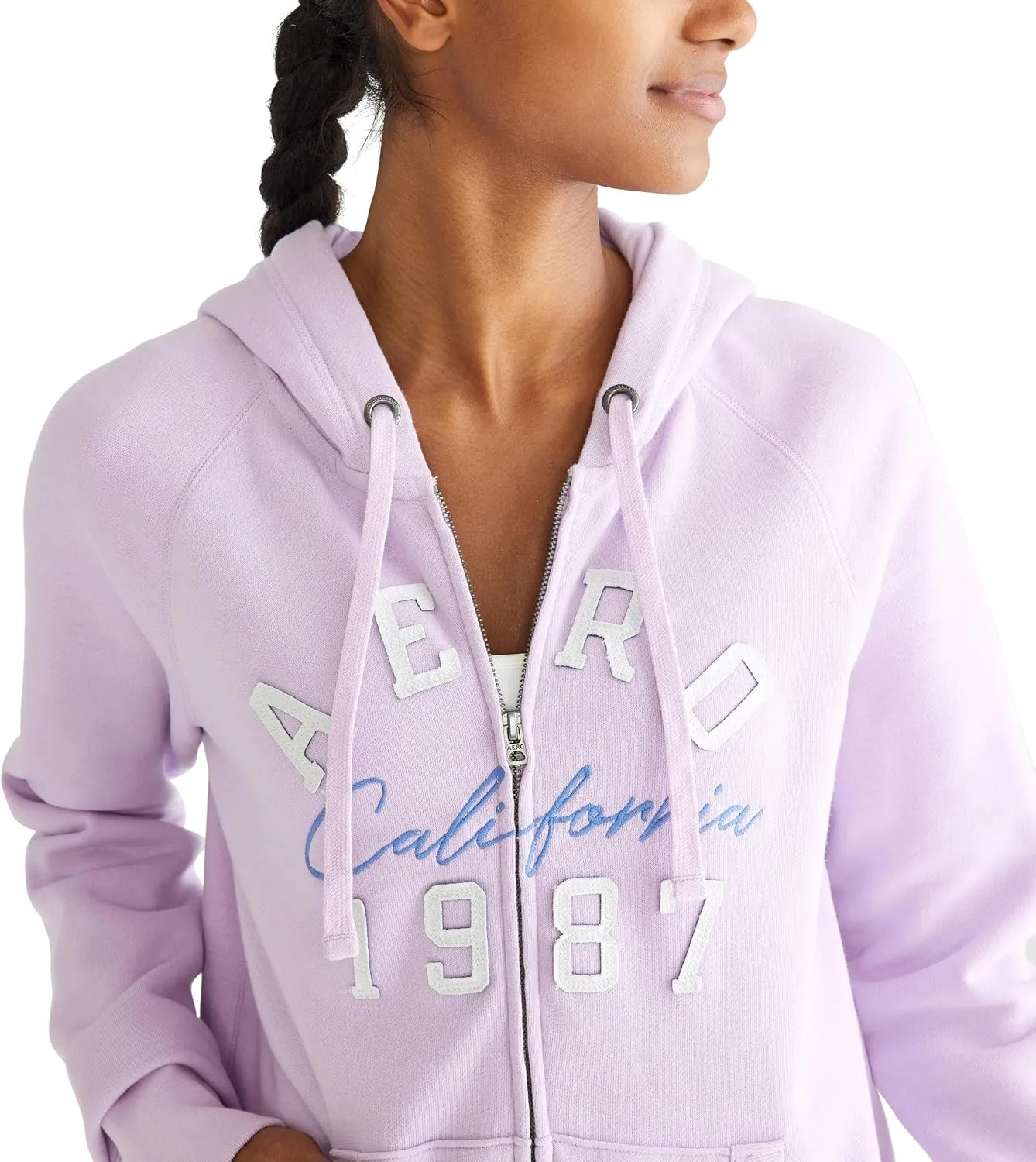 AEROPOSTALE Women's Aero Logo Full Zip Hoodie- Arches- Aero 1987 California
