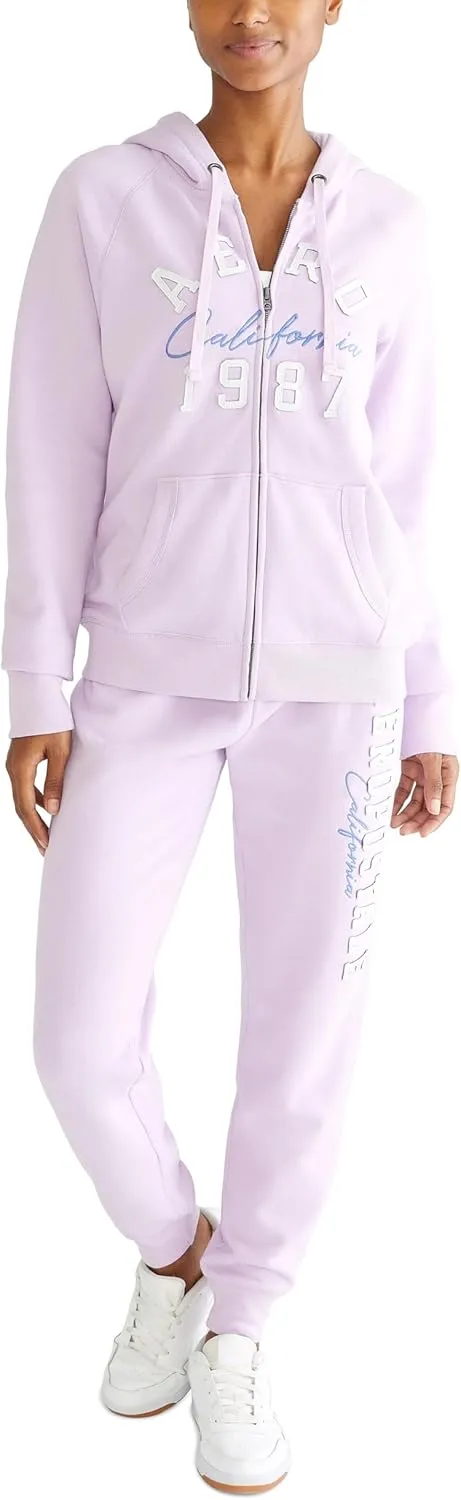 AEROPOSTALE Women's Aero Logo Full Zip Hoodie- Arches- Aero 1987 California