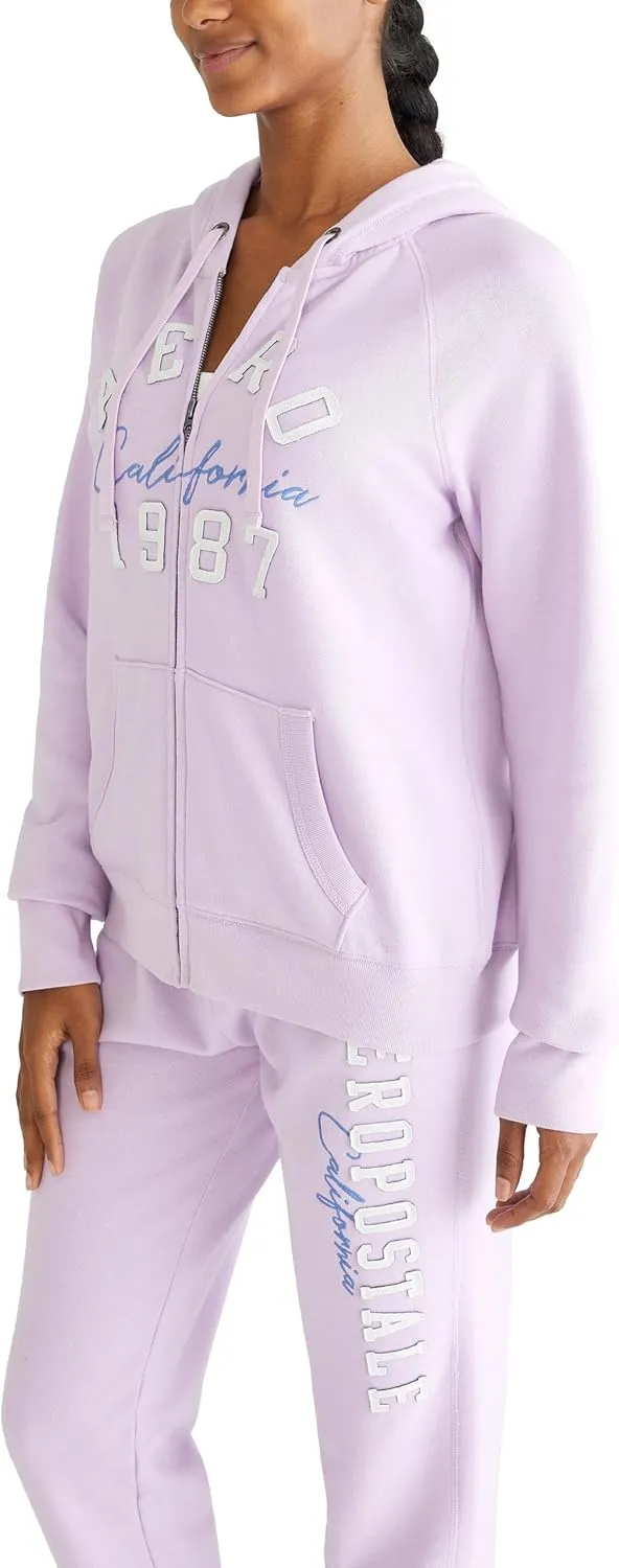 AEROPOSTALE Women's Aero Logo Full Zip Hoodie- Arches- Aero 1987 California