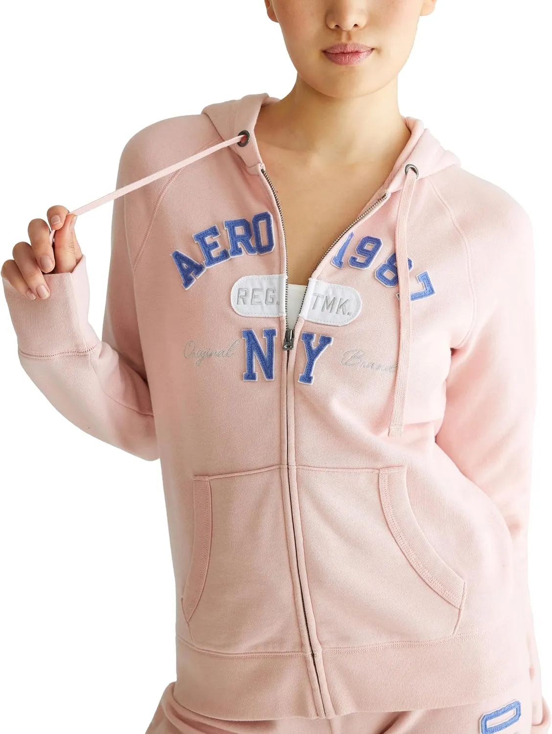 AEROPOSTALE Women's Aero Logo Full Zip Hoodie- Arches- Aero 1987 New York