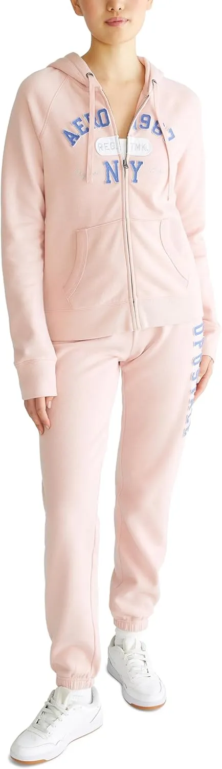 AEROPOSTALE Women's Aero Logo Full Zip Hoodie- Arches- Aero 1987 New York