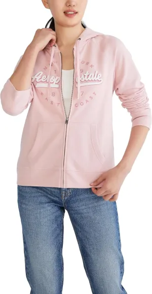 AEROPOSTALE Women's Aero Logo Full Zip Hoodie-Circle/Scripts