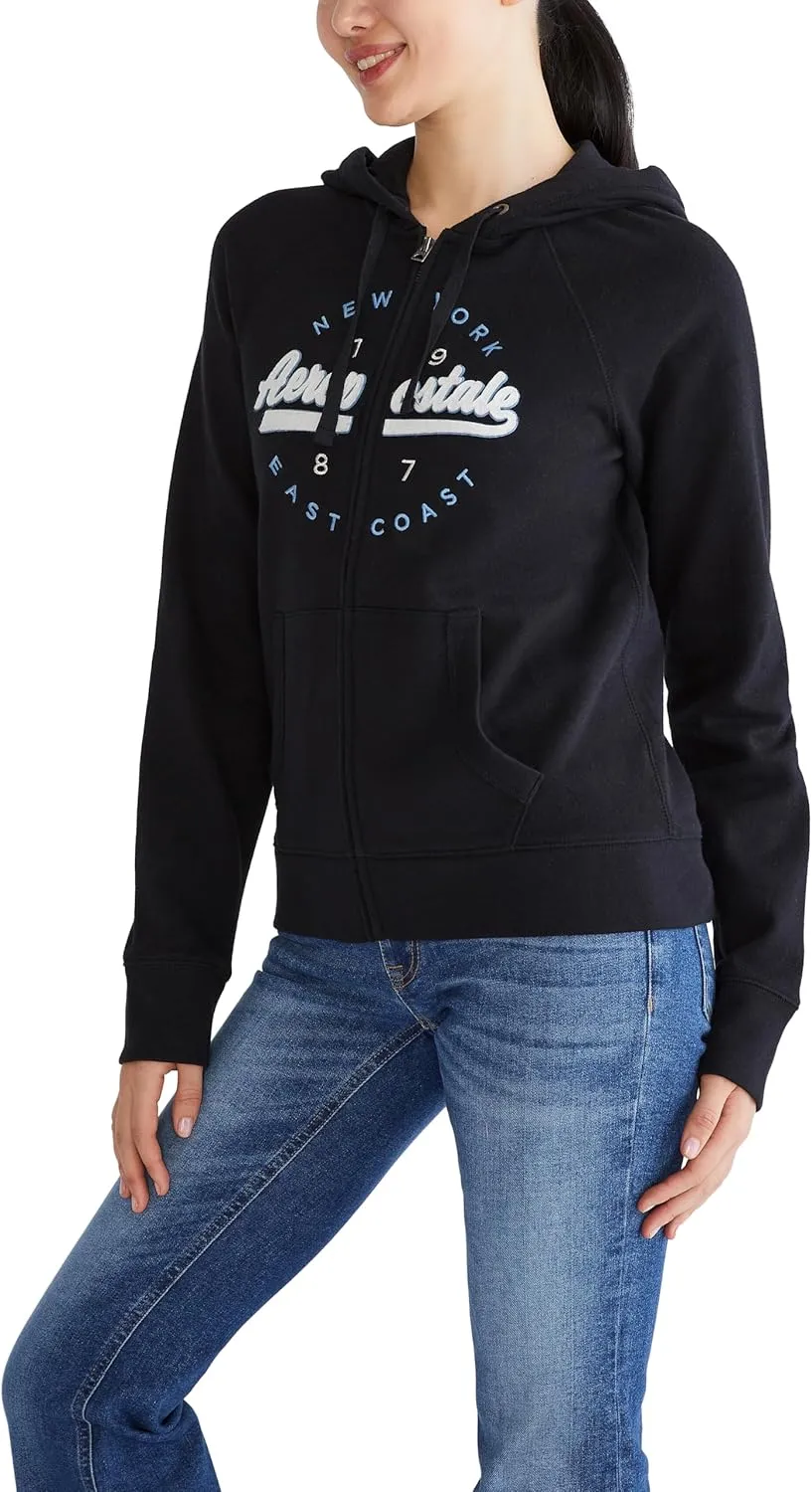 AEROPOSTALE Women's Aero Logo Full Zip Hoodie-Circle/Scripts