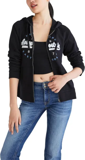 AEROPOSTALE Women's Aero Logo Full Zip Hoodie-Circle/Scripts