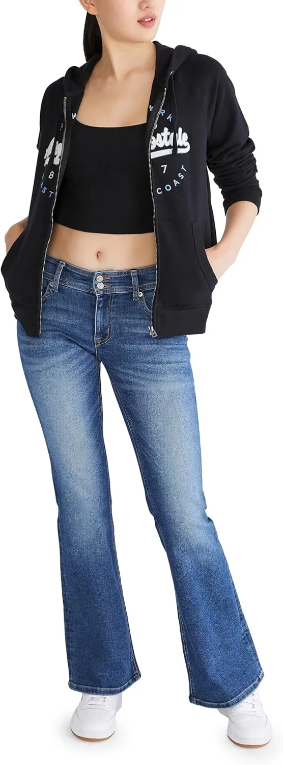 AEROPOSTALE Women's Aero Logo Full Zip Hoodie-Circle/Scripts