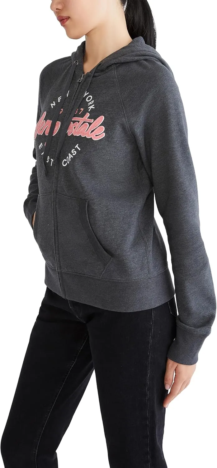 AEROPOSTALE Women's Aero Logo Full Zip Hoodie-Circle/Scripts